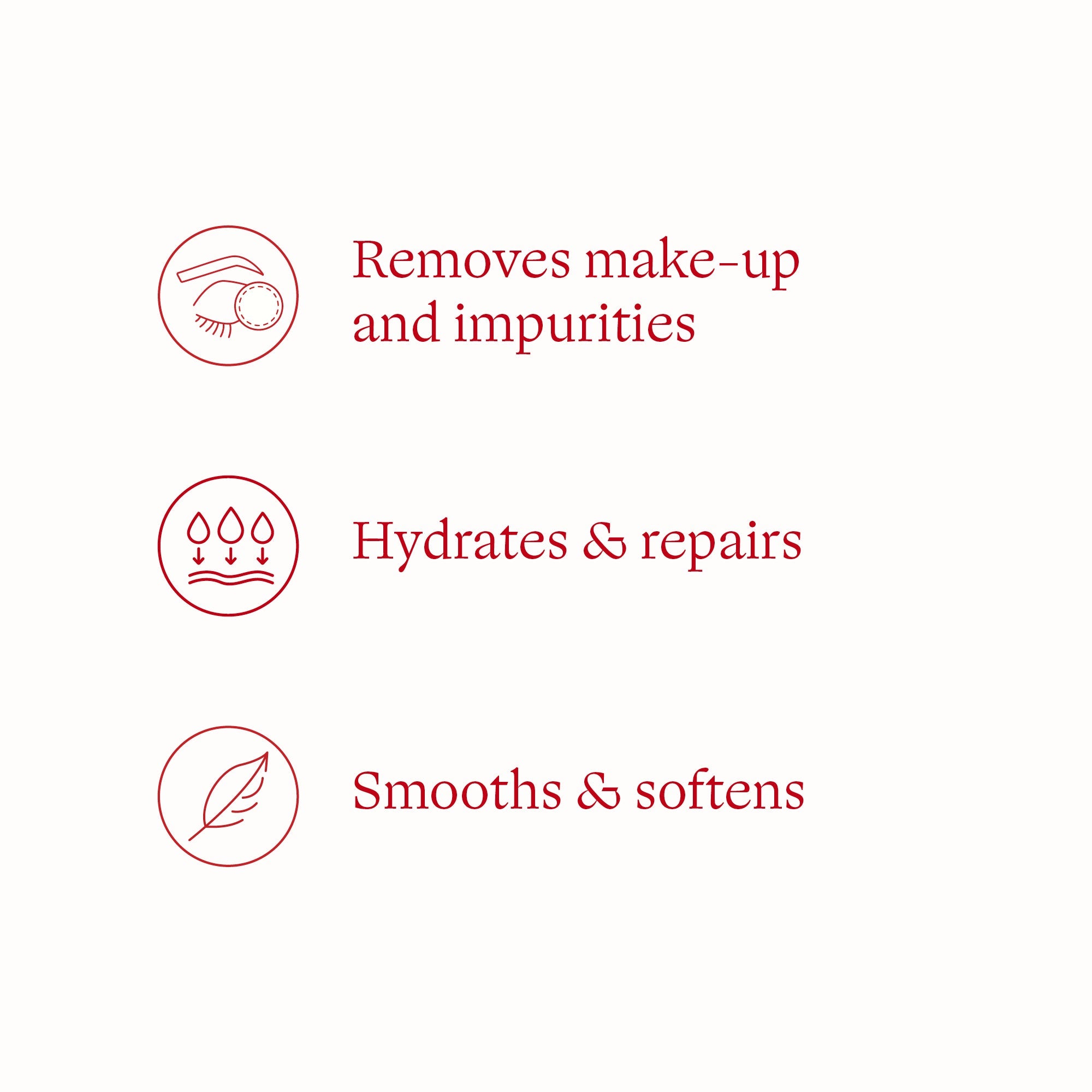 Rosehip Cream Cleanser benefits - removes make-up and impurities, hydrates and repairs while smoothing and softening.