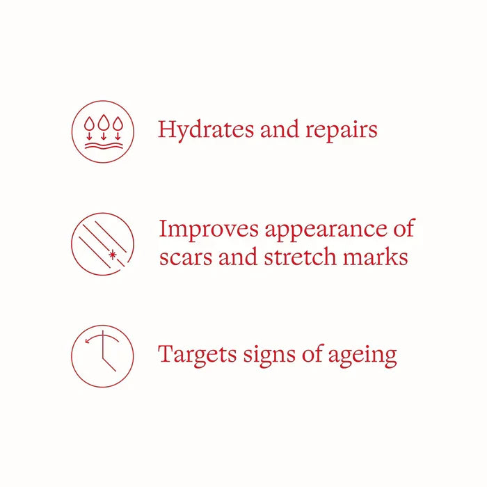 Certified Organic Rosehip Oil 10mL benefits - hydrates, repairs, improves appearance of scars and stretch marks while targeting signs of ageing.