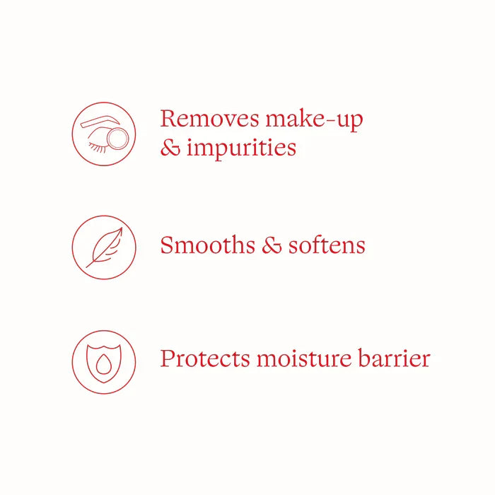 Rosehip Transformation Cleansing Oil benefits - removes make-up & impurities, smooths & softens, protects moisture barrier.