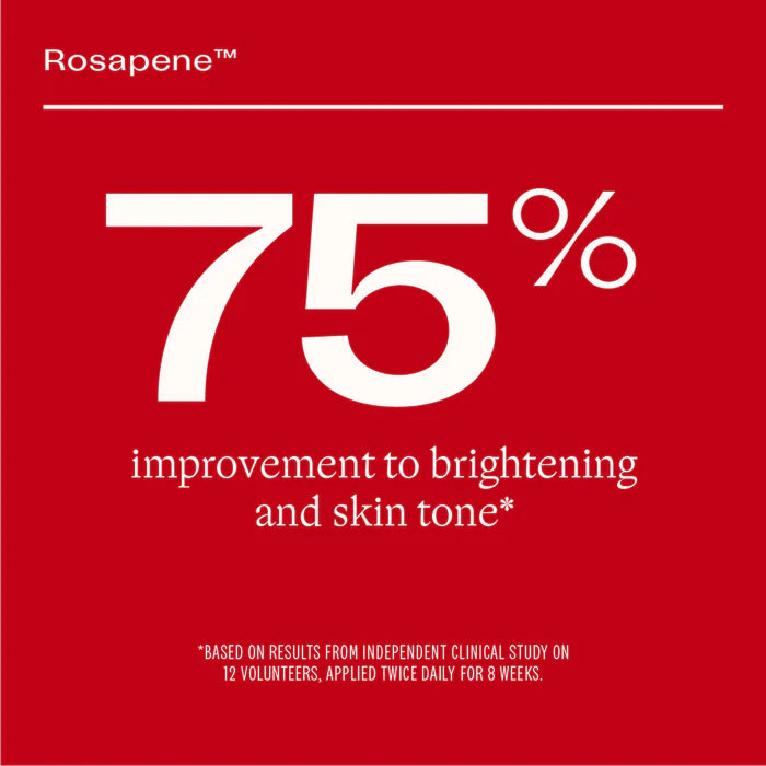 Trilogy Skincare Rosapene Bakuchiol Oil claim, 75% improvement to brightening and skin tone*.