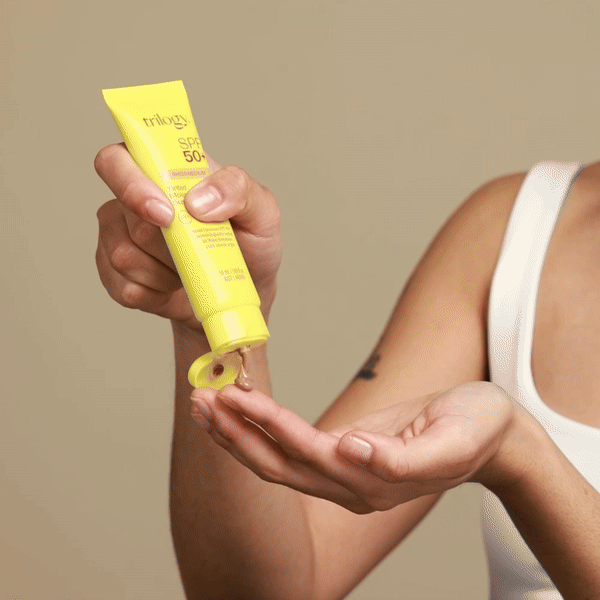 SPF 50+ Sheer Tinted Moisturising Sunscreen model application on different skin tones.