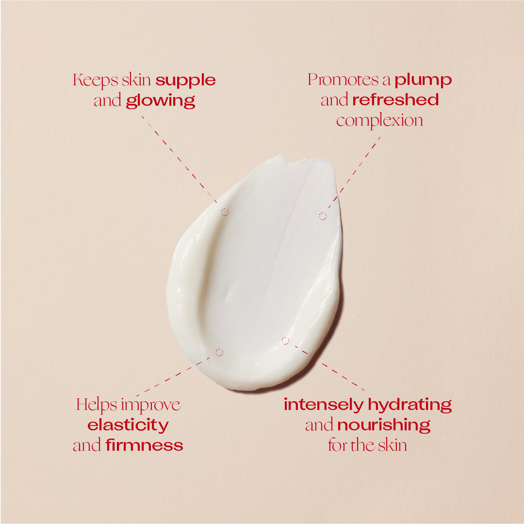Rejuvenating Overnight Mask benefits - keeps skin supple and glowing, promotes a plump and refreshed complexion, helps improve elasticity and intensly hydrating and nourishing for the skin.