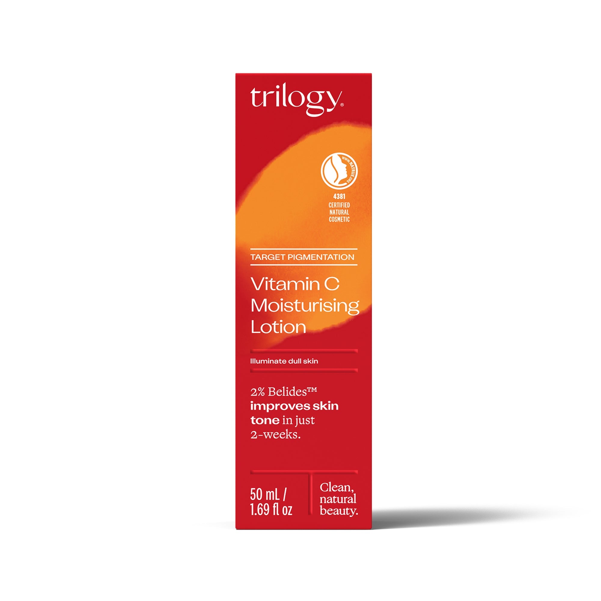 Trilogy Skincare Vitamin C Moisturising Lotion in box with outer packaging.