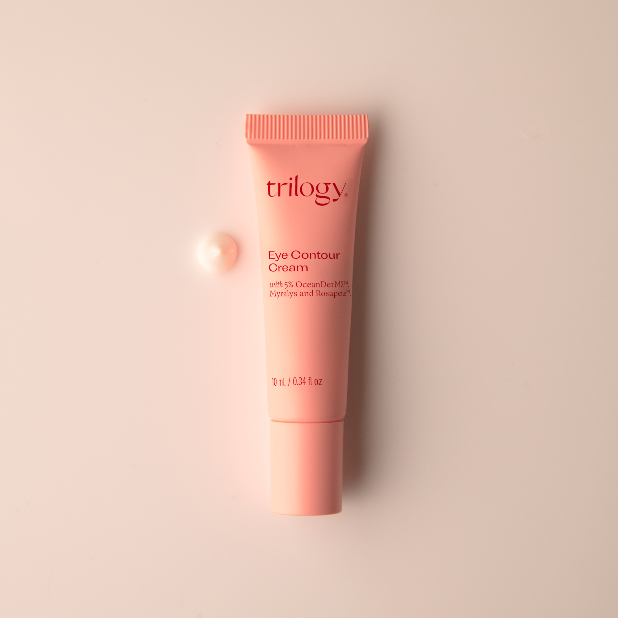 Trilogy Skincare Eye Contour Cream with swatch.