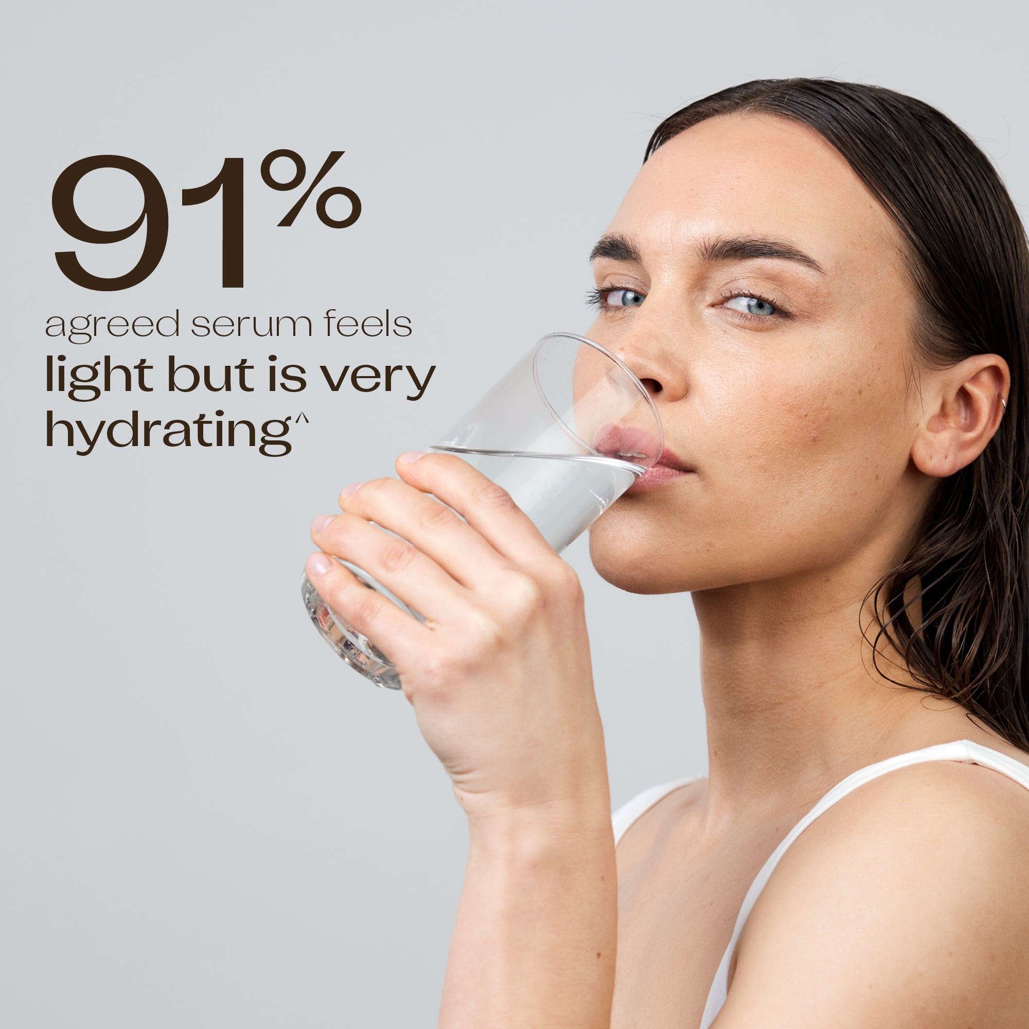 Hyaluronic Acid+ Ultra Serum customer claim - 91% agreed serum feels light but is very hydrating*.