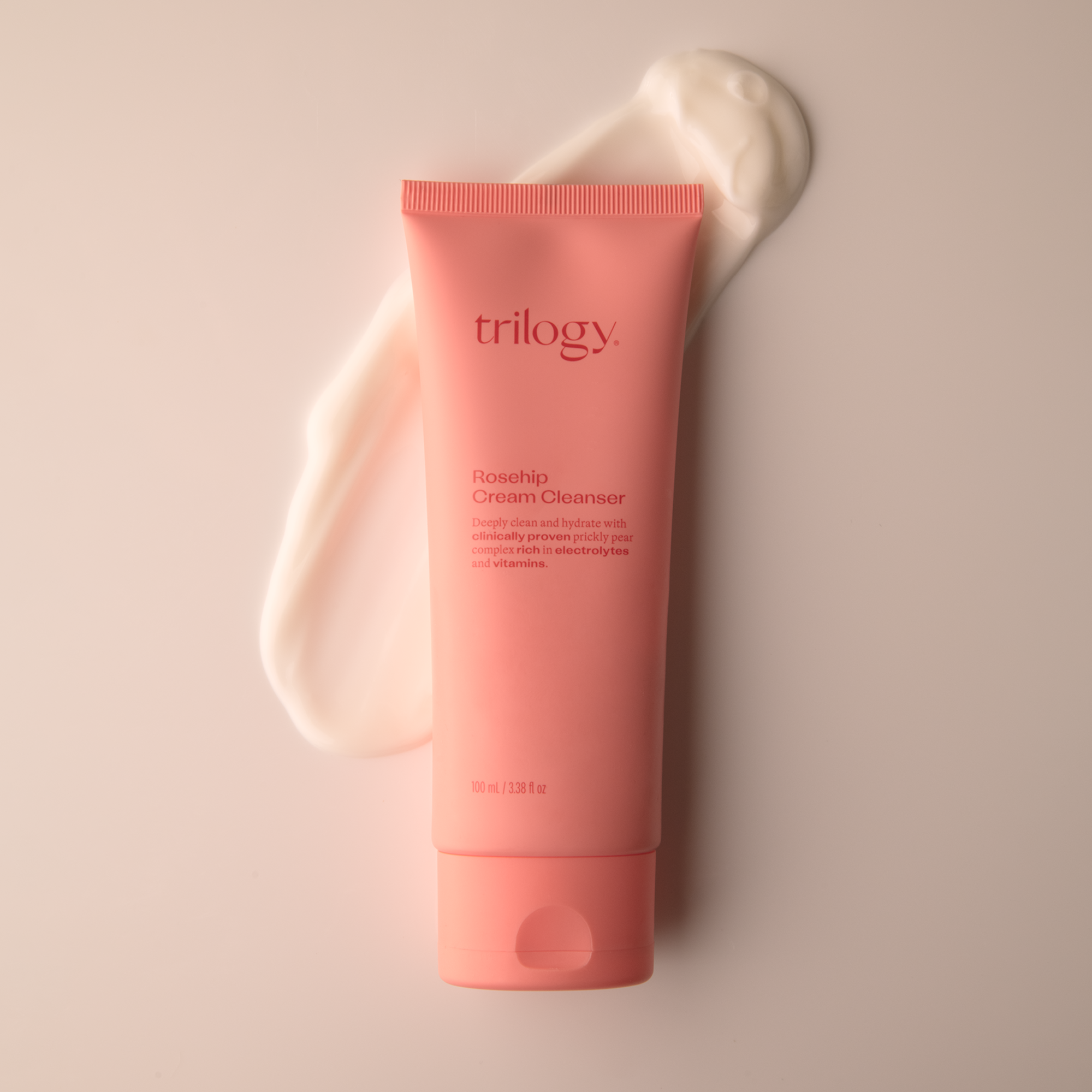 Trilogy Skincare Rosehip Cream Cleanser in 100ml, a cream based cleanser. 
