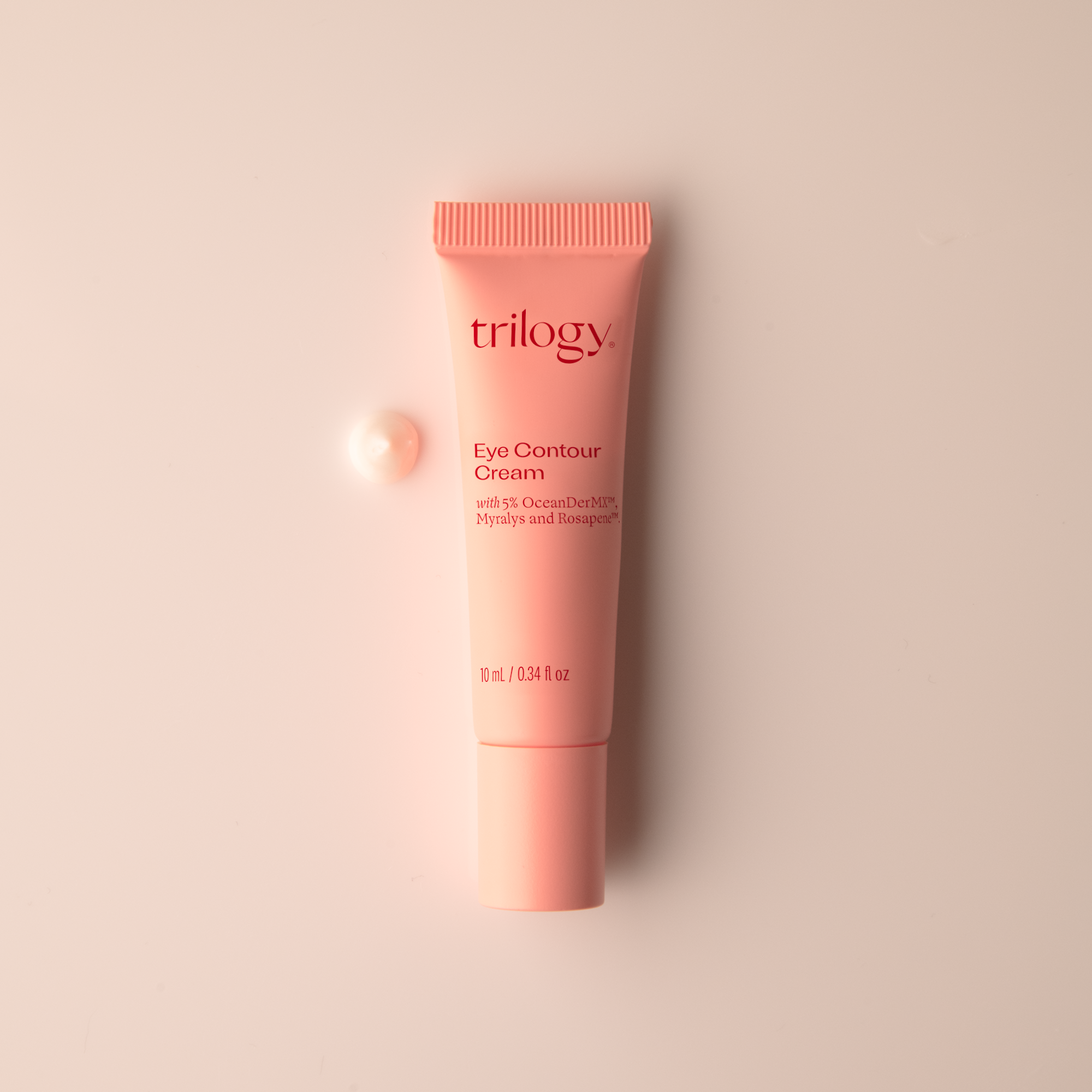 Trilogy Skincare Eye Contour Cream with swatch. 