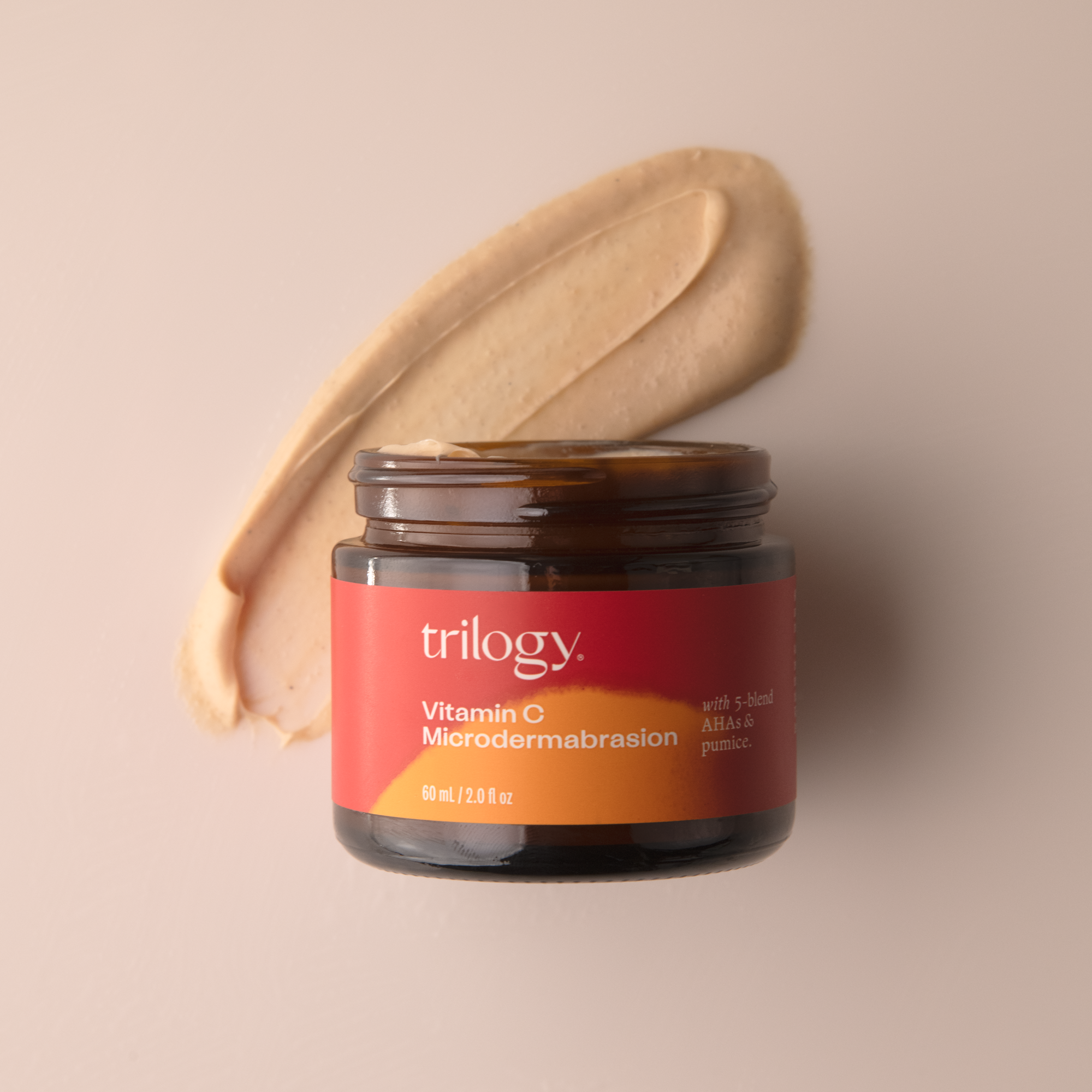 Trilogy Skincare Vitamin C Microdermabrasion, a gentle physical and chemical exfoliator with a blend of 5 AHA's & pumice.