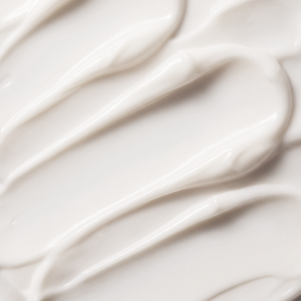 Close-up of smooth, white cream texture